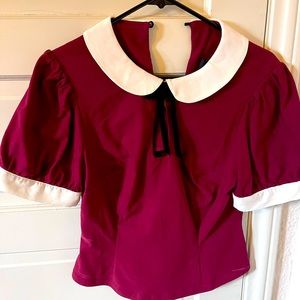 Collectif Winona Blouse - Burgandy